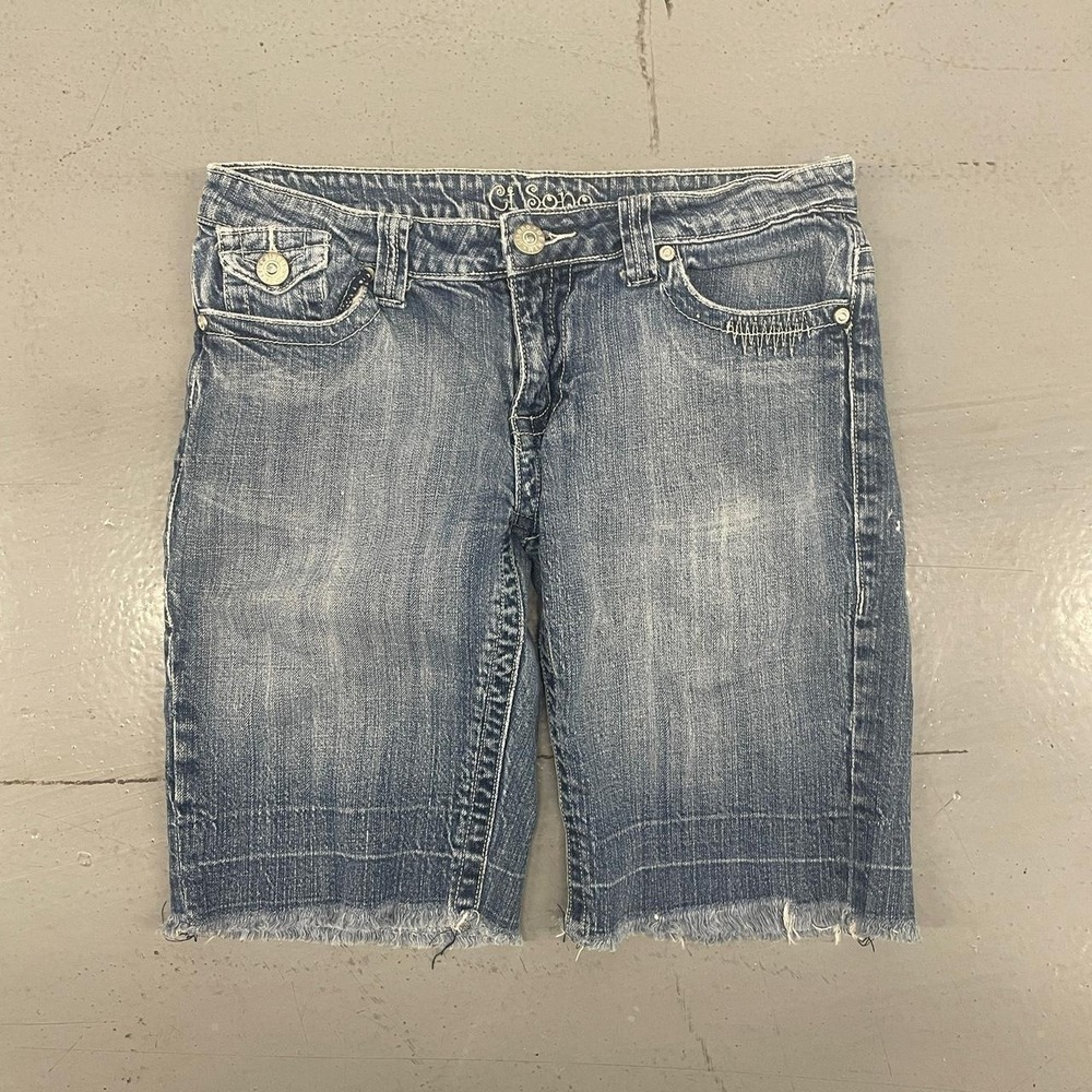 Y2K/Grunge Ci Sono denim jorts with cross design on back pockets